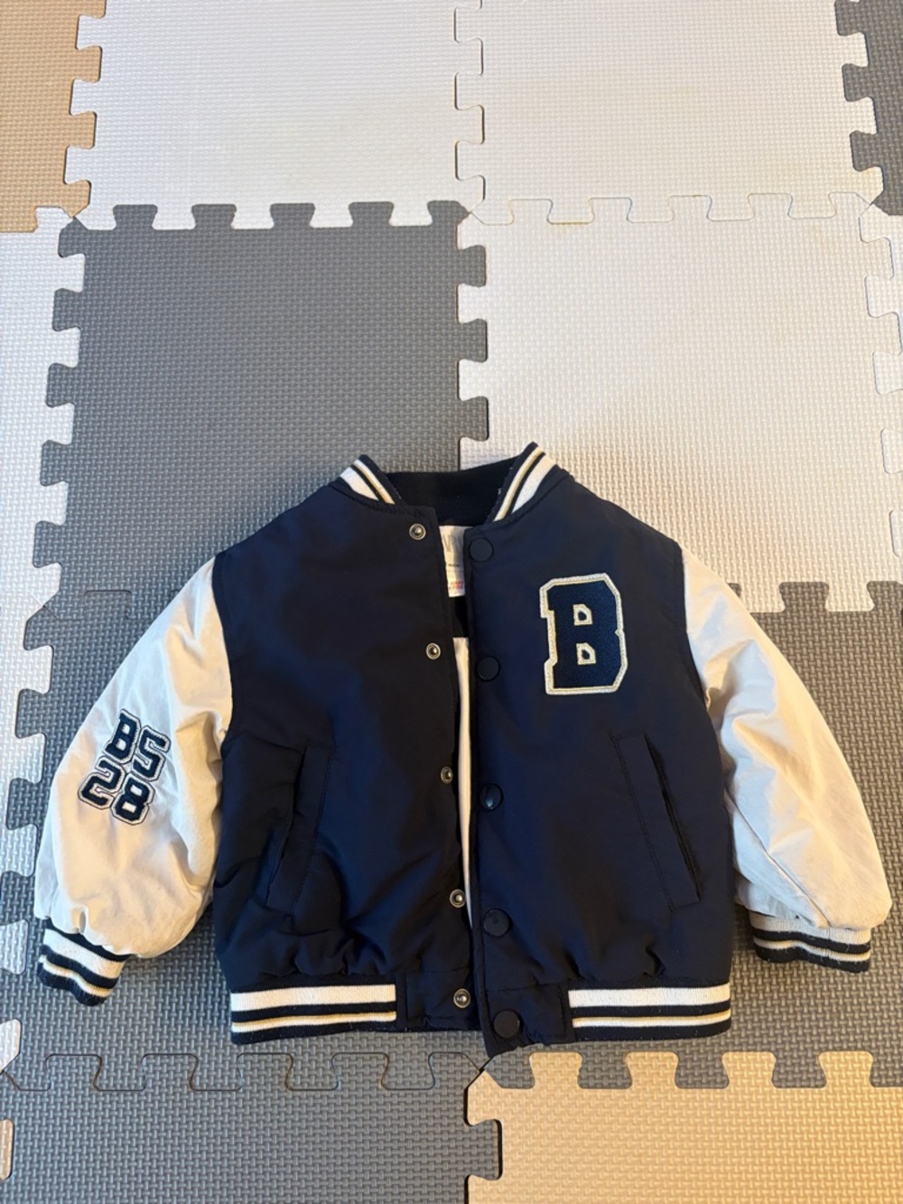 ZARA Kids Navy Jacket with Cream Lining
